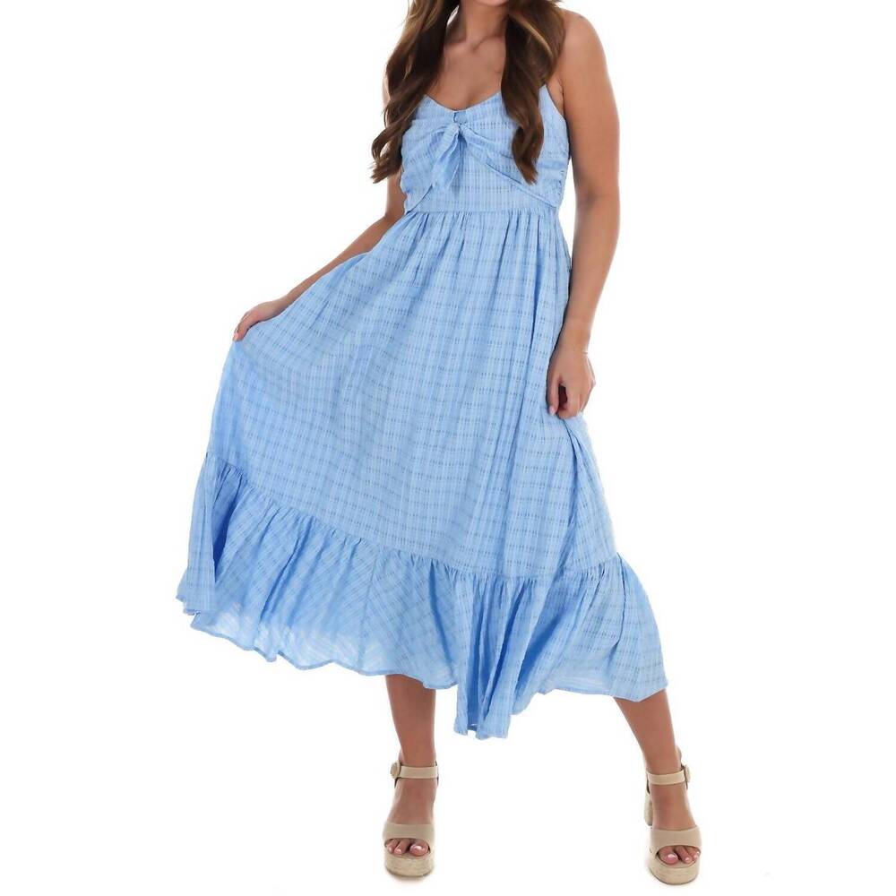 NEW IN FEBRUARY better mood textured flare dress in powder blue